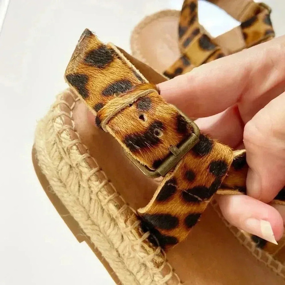 Madewell Malia Leopard Espadrille Platform Sandals size 8 - Picture 8 of 13